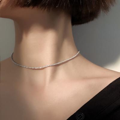 China Fashion TRENDY Wholesale Jewelry Sets Silver Plated Starry Shining Collar Clavicle Chain Choker Simplicity Bracelet Necklace Set for sale