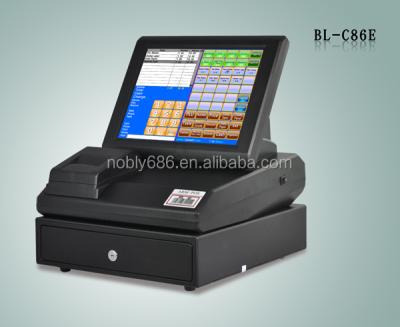 China 12 inch automatic touch screen cashier machine with built in cash drawer and thermal printer C86E for sale