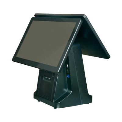 China Basic function hot sale! touch screen standing all in one cash register for sale with thermal printer, OS, customer display, dual screen for sale