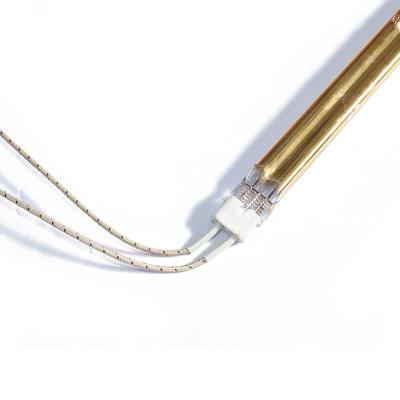 China Hotels Double Tube Medium Wave Infrared Gold Plated Radiant Heating Element Heating Lamp for sale