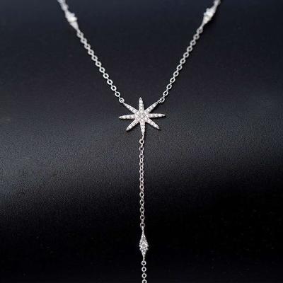 China Trendy Jewelry Star Women Fashion Necklace Women America Gift Long Pendant Y Chain Necklaces for sale