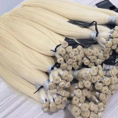 China Silky Straight Wave Double Hand Drawn Wholesale Tied Remy Hair Weft Extension, Hand Tied Hair Extension Weft Piano, Hand Tied Hair Weft Extension for sale