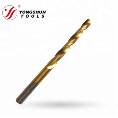 China Boreholes D338 Fully Ground HSS Twist Drill Bit Tin-Coated For Metal Drilling High Cost Effective for sale