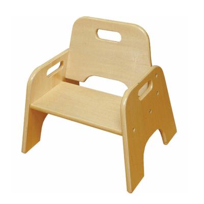 China Hot Selling Low Wood Preschool Baby Furniture Solid Wood Sitting Chair for sale