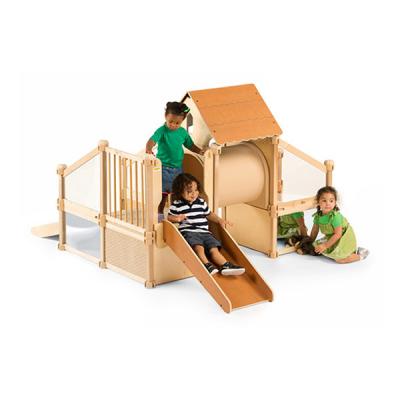 China Hot Selling Cubby Wooden Indoor House Playground Wooden Sandbox Kids Play Structure for sale