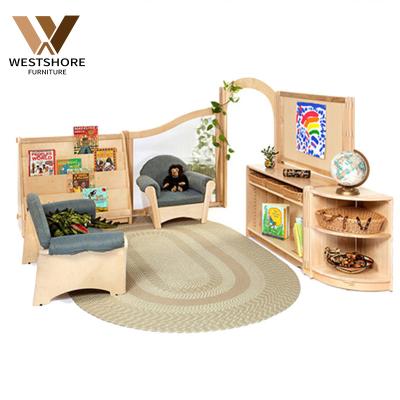 China Wooden Kindergarten Classroom Furniture Set Kids Montessori Kindergarten Furniture Modern Preschool Custody Wooden School Furniture for sale