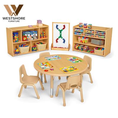 China Modern Cheap Daycare Supplies Furniture Set Wooden Indoor Montessori Kindergarten Furniture For Montessori Classroom Furniture for sale