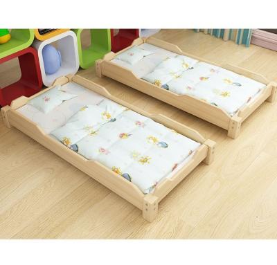 China Eco - Friendly Kids Solid Wood Single Bed For Kindergarten Kids Resting Bed for sale