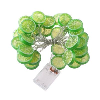 China Warehouse Customized Room Decoration Lamp String Battery Operated Green Lemon Chip Lamp String for sale