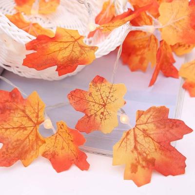 China Warehouse Autumn Thanksgiving Maple Leaf Decorative String Lights for sale