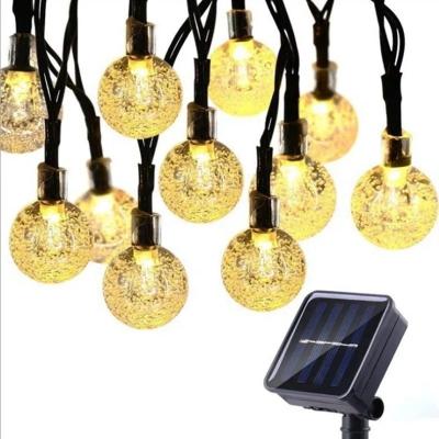 China Garden Led Garden Lights 9.5M 50Led String Lights Crystal Balls Light Bubble Bulb Outdoor Waterproof Solar Lamp for sale