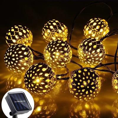 China Metal Garden Led Cavity Ball Light Solar Outdoor Waterproof Moroccan Ball Series Lamp Garden Festival Decorative Light for sale