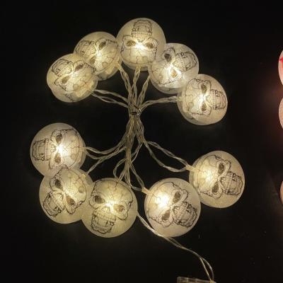 China Battery String Light Led Halloween Skull Decor Light String Hanging Ghost Festival Lamps Ghost Battery Lights for sale