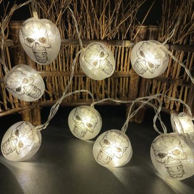 China String Light Led Halloween String Skull Pattern Battery Lamps Ghost Festival Decorative Light Hang Light Flashing Lights Party for sale