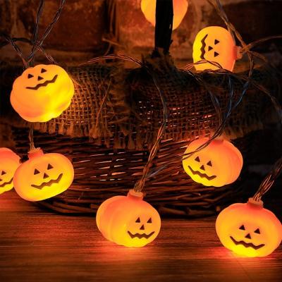 China Ghost Festival Battery Shape String Lights Outdoor Waterproof Garden Decorative Pumpkin Lamp String Hanging Head Light for sale