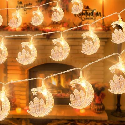 China Garden Supplier Festival Lights Moon Castle Shape String Lights Ramadan Palace Decoration Battery Lamps for sale