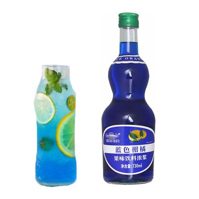 China Original taste and season high quality blue orange fragrant honey fruity pureed drink for beverage, ice cream snow cone syrup milk tea shop baking equipment for sale