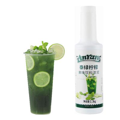 China Original Taste and Flavor Thai Green Lemon Flavor Fruity Thick Fresh Pulp Drinks Fruit Dissolved Concentrated Beverage, Beverage, Fruit Drinks Product Milk Tea for sale