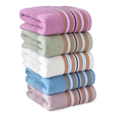 China Factory direct sale stripe design cotton cheap colorful QUICK DRY bath towels for sale