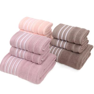 China Soft Thickened Ribbon Cotton Soft Thickened Striped Bath Towel for sale