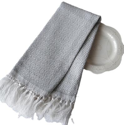 China Compressed Yarn Dyed Diamond Tassel Gourmet Home Kitchen Towel Tea Towel Bottom Cloth for sale