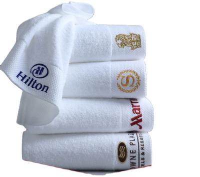 China 16S hotel child safe five star towel pure white color with embroidery logo high grade towel for sale