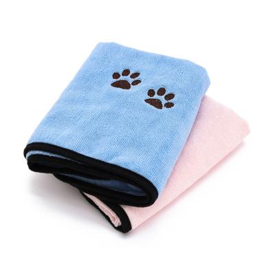 China Stain Viable Microfiber Pet Towel Absorbent Dog Bathing Towel Quick Drying for sale