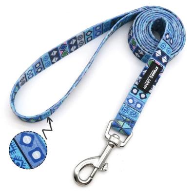 China Polyester Printing Traction Rope Pet Collar Dog Belt Durable Dog Rope for sale