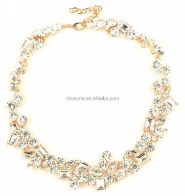 China Hot Selling High Quality American Crystal American Fashion Jewelry Statement Necklace Gold ALLOY Jewelry for sale