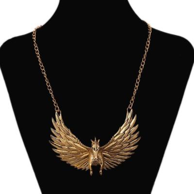 China Antique Brass ALLOY Pegasus Necklace, Fashion Flying Horse Necklace for sale