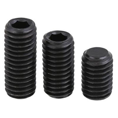 China HEX Carbon Steel Grade Allen Grub Screws M2 M2.5 M3 M4 M5 M6 M8 M10 M12 M14 M16 12.9 Head Hex Socket Set Screw With Flat Point for sale