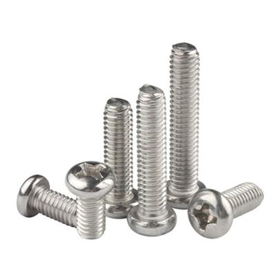 China Pan ISO Stainless Steel Phillips Pan Head Machine Fastener Screw Cross Recessed Screws for sale