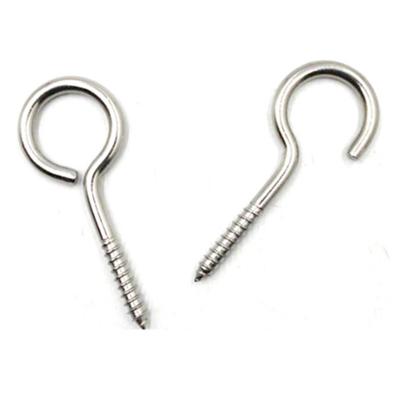 China Stainless Steel Oval Heavy Duty Screw Eyes Pins Hanging Hooks Threaded Hardware M4 for sale