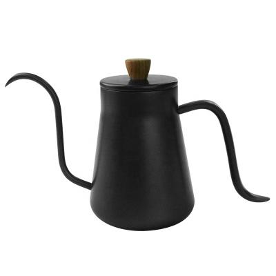 China WITH LID New Design Stainless Steel 700ml Pour Over Gooseneck Coffee Kettle Tea Kettle With Lid for sale