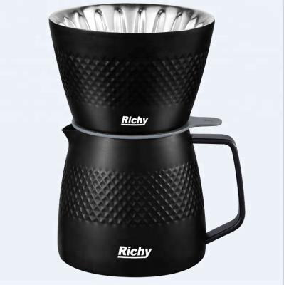 China High quality viable barsita 350ml drip coffee drip portable coffee filter and server stainless steel set for sale