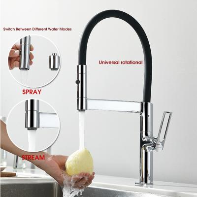 China Contemporary Wholesales European Brass Pull Out Black Kitchen Sink Faucet With Pull Down Sprayer for sale