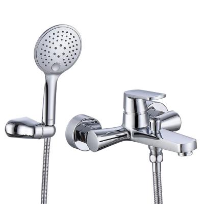 China Without Shower Faucets Direct Shower Faucets Wall Mount Slide Bar Factory Chrome Bathroom Handheld Shower Mixer for sale