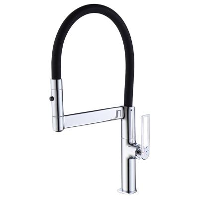 China Modern Polished Flexible Sink Chrome Kitchen Faucet Black PVC Hose For Kitchen Faucet for sale