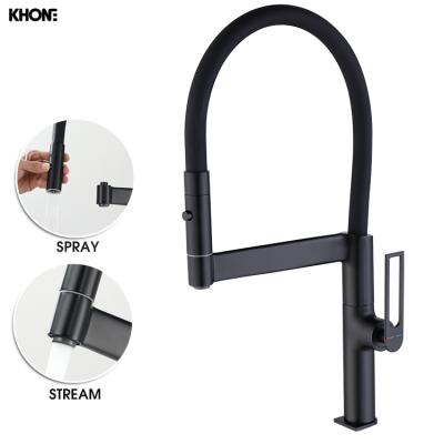 China Contemporary Hot Sales Modern Brass Pull Out Kitchen Faucet Black for sale