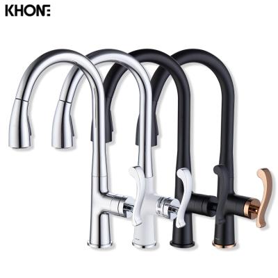 China Modern Matte Black Kitchen Mixer Tap Pull Out Kitchen Faucet for sale