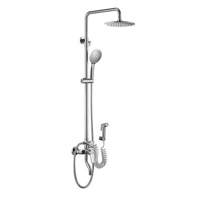 China With Sliding Bar Modern Wall Mounted Shower Set Bathroom Copper Rain Shower for sale