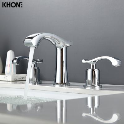 China Wholesale Modern Luxury Basin Faucet 3 Hole Washroom Vessel Faucets For Bathroom Sinks for sale