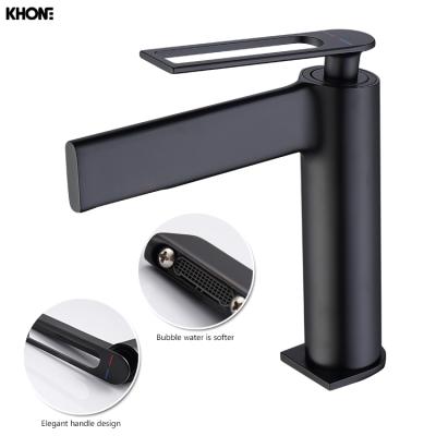 China Modern Black Basin Faucet Designed Brass Bathroom Basin Faucet Faucets for sale