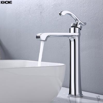 China EUROPEAN High Quality Chrome Brass Sink Faucet Tall Bathroom Basin Faucet Mixer for sale