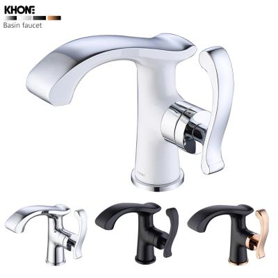 China Modern High Quality Luxury Designed White Brass Bathroom Brass Faucet for sale