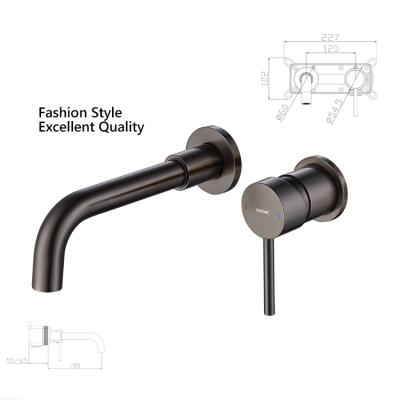 China High Quality Modern Gray Wall Mounted Brass Basin Faucet Gun Basin Faucet Hot Cool Cool Mixer for sale