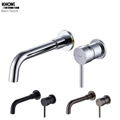 China Contemporary Wholesale Wall Mounted Brass Bathroom Basin Faucet Wash Hot Cold 360 Rotation Bathroom Faucet for sale