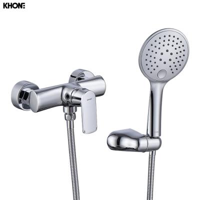 China With Brass Shower Faucet Wall Mounted Bathroom Sliding Bar Chrome Bath Shower Mixer for sale