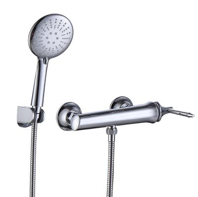 China Without Slide Bar Manufacturer Hot Sale Chrome Plating Bath Shower Set Wall Mounted Shower Mixers for sale