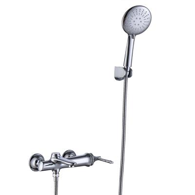 China Without Water Bath Slide Bar Bathroom Shower Mixer Tap Wall Mounted Copper Cold And Hot Faucets for sale